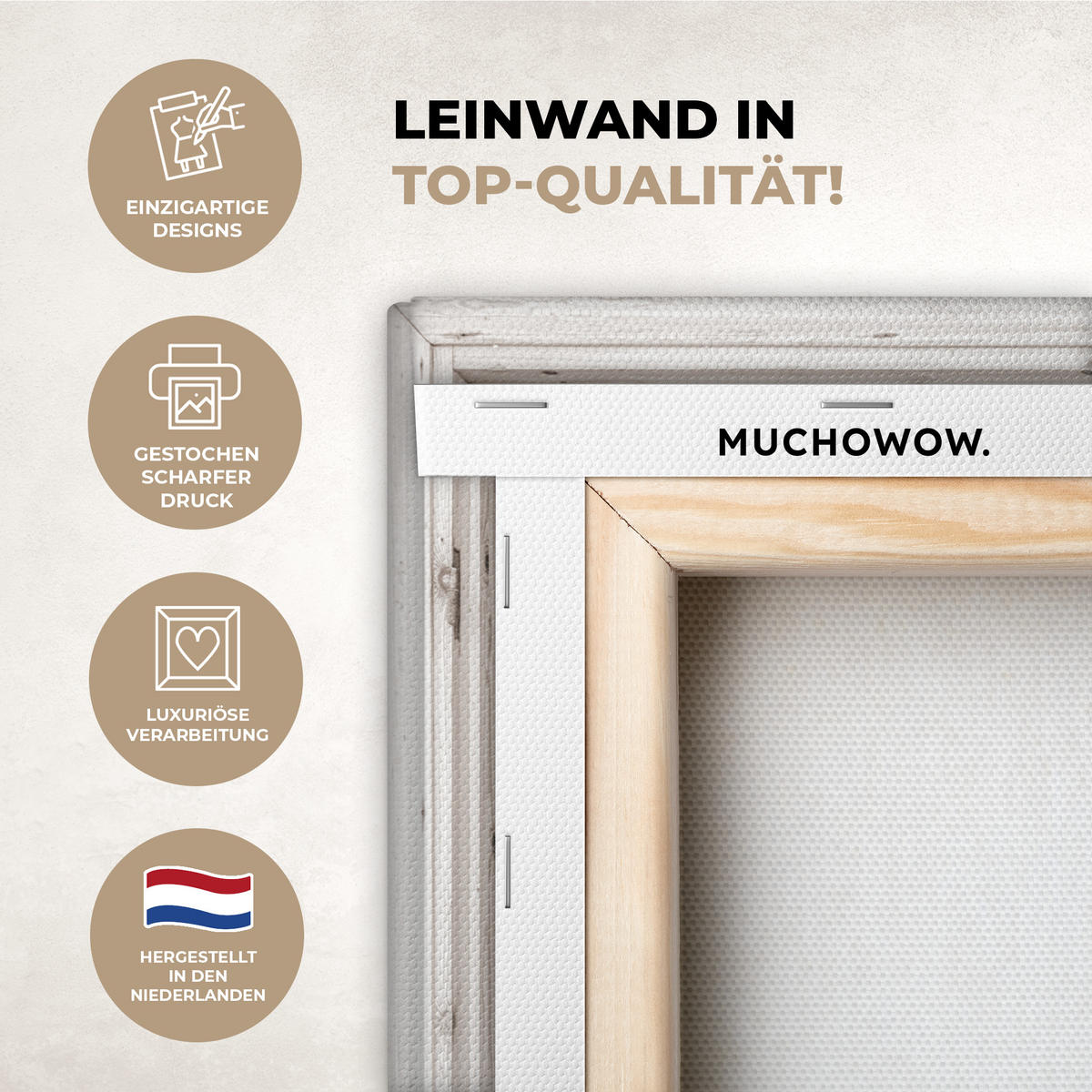 LEINWANDBILD Fenster - Meer - Küste - Natur - Ausblick - Strand - Wattenmeer Deko Wohnzimmer 20x20 cm - Beige, Textil (20/20cm) - MuchoWow