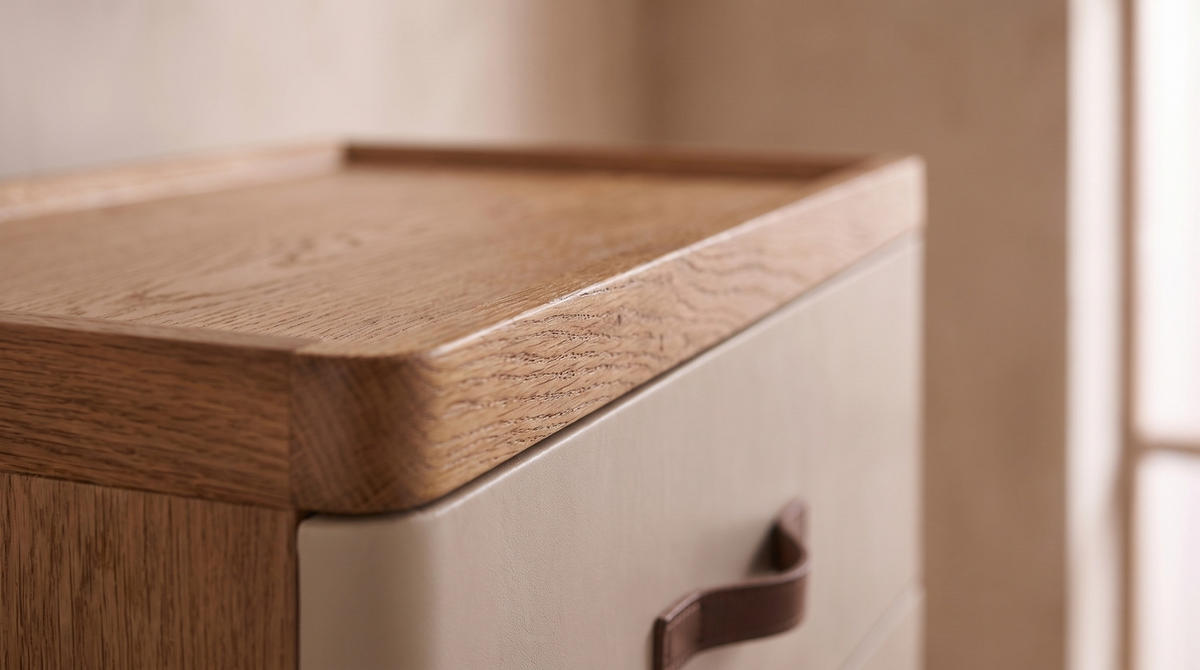 HIGHBOARD FLORIANA Weiß Eiche - Eichefarben/Weiß, Eichenholz/Holz (200/200cm) - KAWOLA