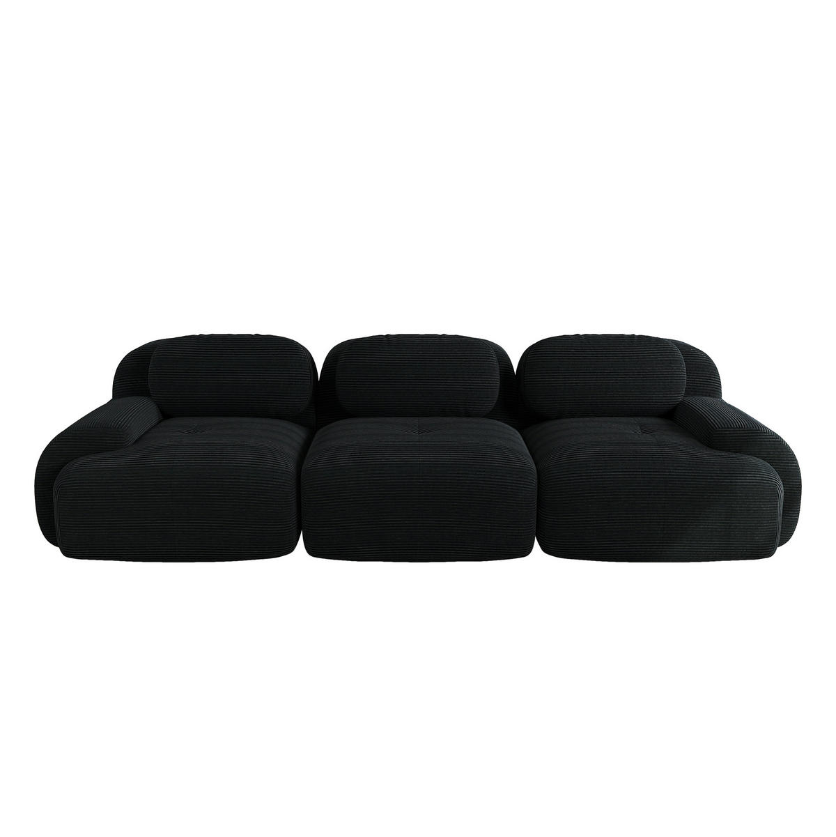 3-SITZER-SOFA DE-34025 modular Schwarz - Schwarz, Textil (103/75/298cm) - ComfortXL