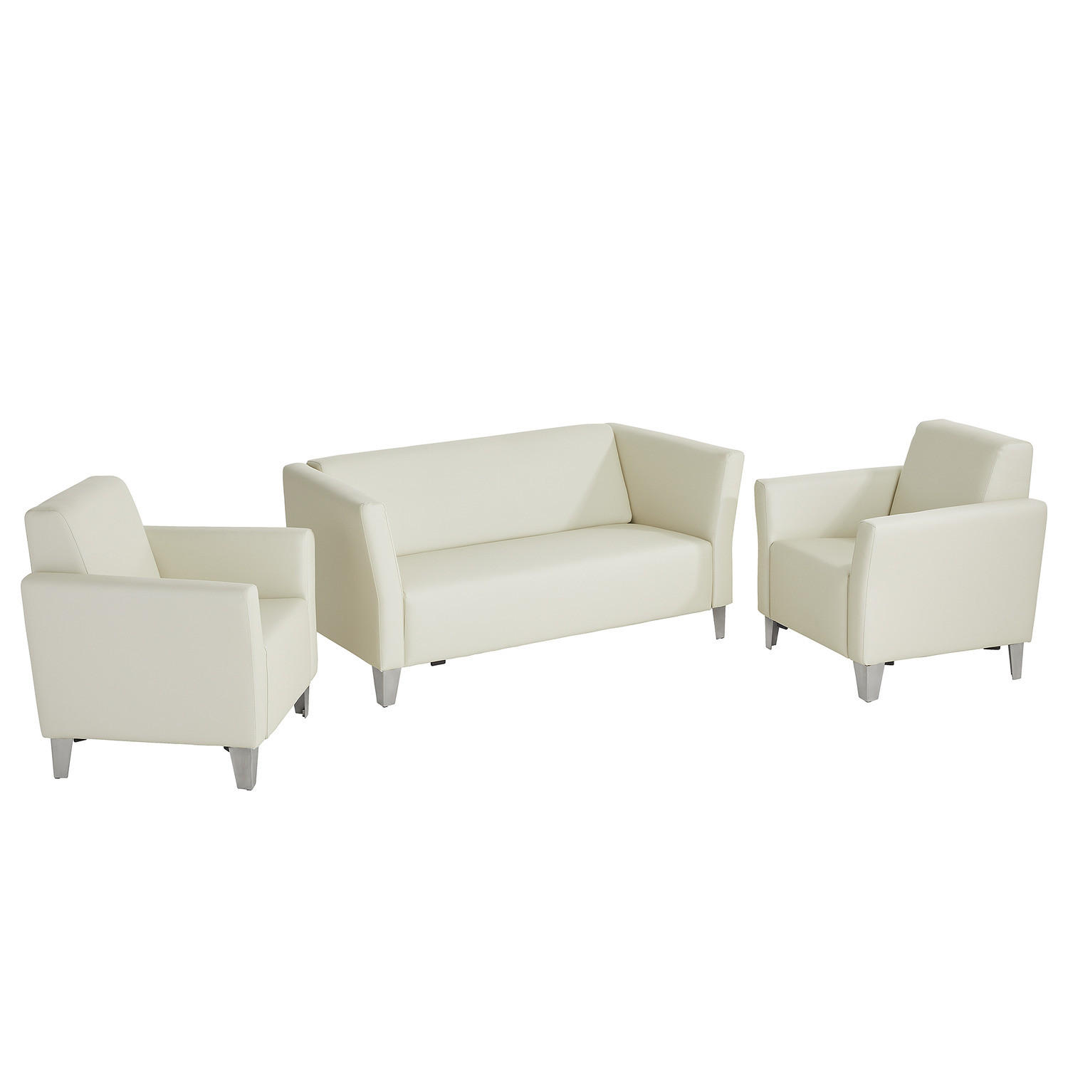 OUTDOOR-SITZGRUPPE - 3-teilig - Creme - Creme, Textil/Metall - home24