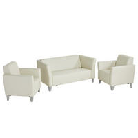 OUTDOOR-SITZGRUPPE - 3-teilig - Creme - Creme, Textil/Metall - home24