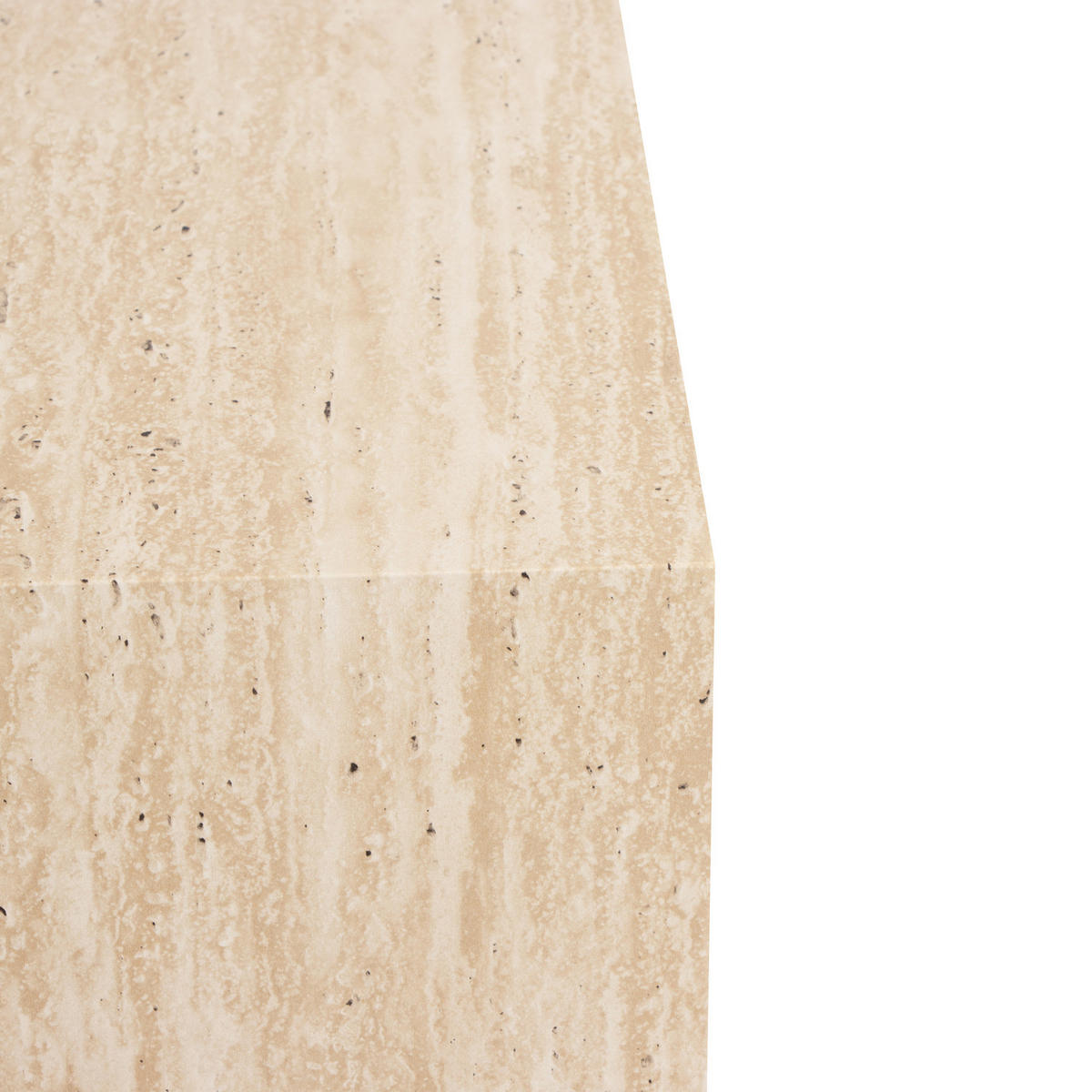 COUCHTISCH - quadratisch 48 cm - Travertin Dekor - Beige, Holzwerkstoff (48/48/50cm) - home24
