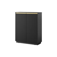 HIGHBOARD Roy 104 Schwarz - Schwarz, Holzwerkstoff (104/127/39cm) - Bettso