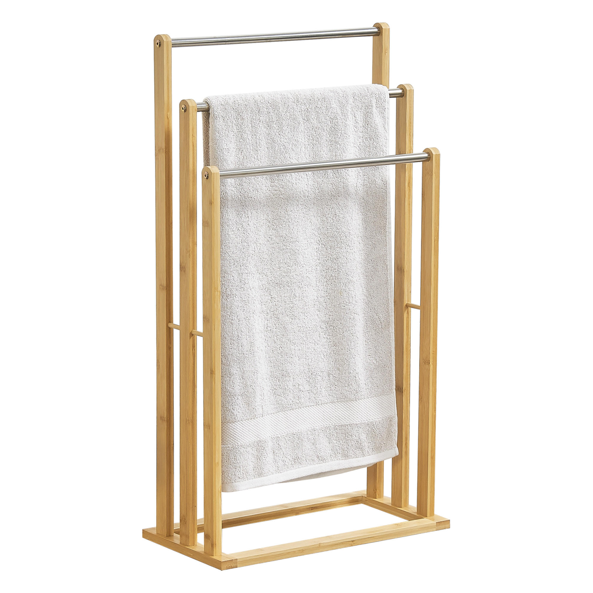 HANDTUCHSTÄNDER Porsanger - Naturfarben, Holz (46/84/24cm) - [en.casa]