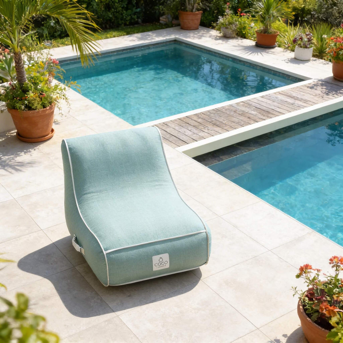 LOUNGESESSEL RIVIERA Grün - Mintgrün/Grün, Kunststoff/Textil (75/75/75cm) - Coco Lounge