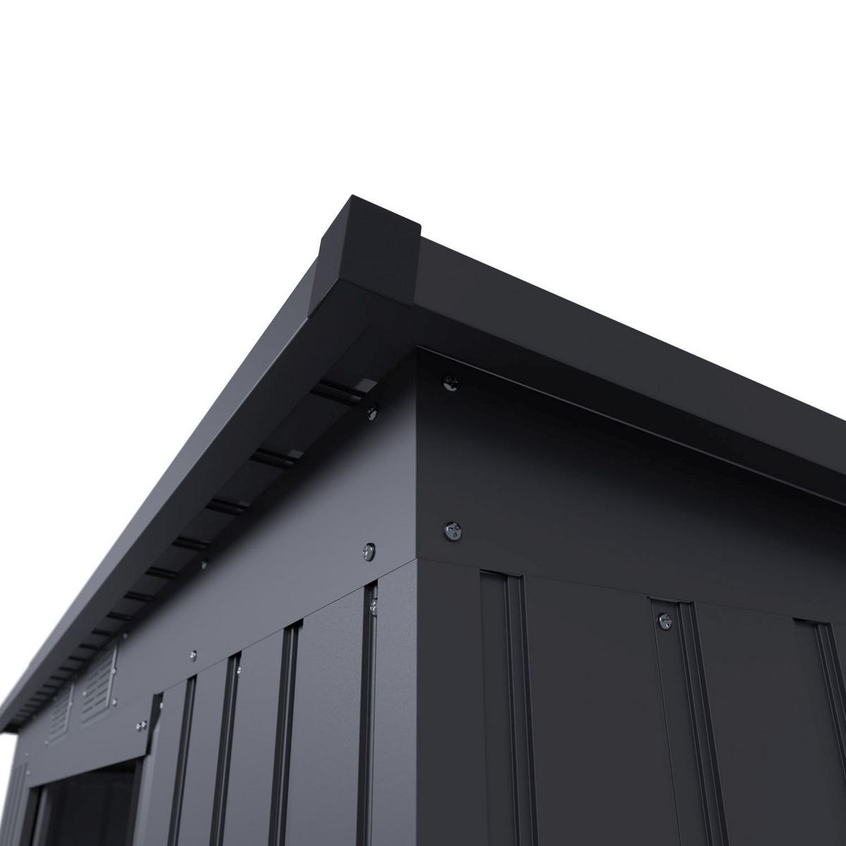 GERÄTESCHUPPEN M dunkelgrau - Dunkelgrau, Metall (218/174/132cm) - Juskys