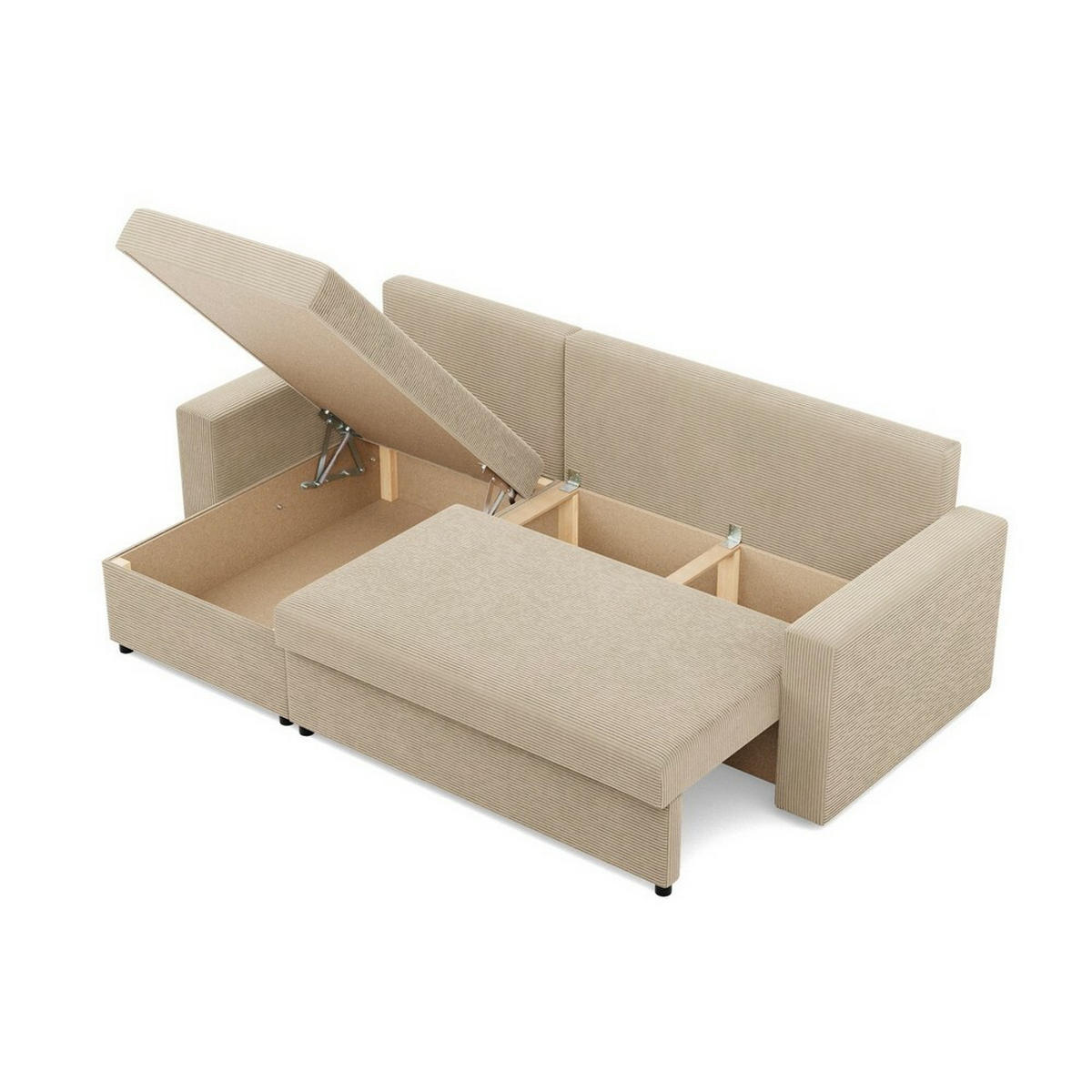 ECKSOFA Neo mit gerader Armlehnen beige - Beige, Textil (231/140cm) - SIMKAM Furniture