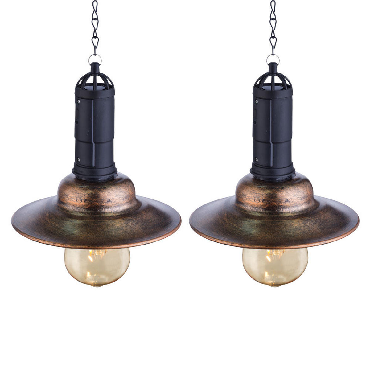 LED AUSSENDECKENLEUCHTE Metall Bronze 2er Set - Bronzefarben, Glas (15.5/15.5/50cm)