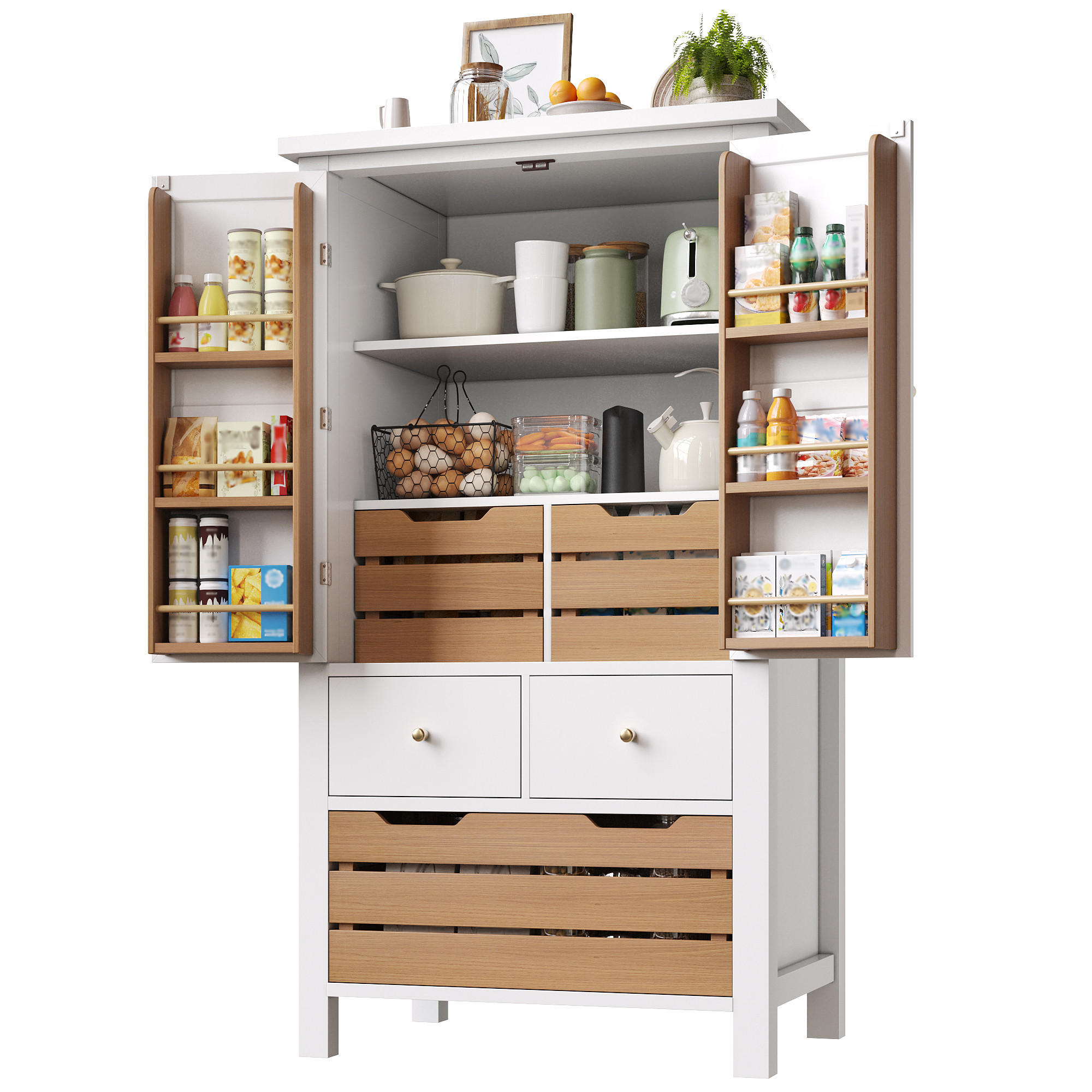 Meubliv Küchenschrank Weiß 40x140x80 cm