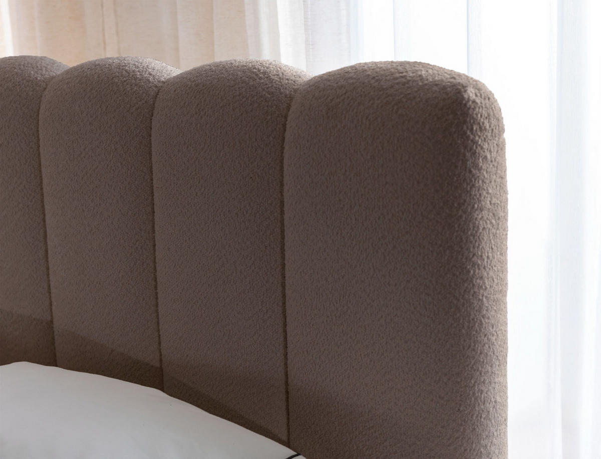 POLSTERBETT Cande Hellbraun 160x200 cm - Hellbraun/Schwarz, Holz/Textil (160/200cm) - Selsey