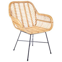 RATANOVÁ ŽIDLE Ratan Béžová Canora - béžová, kov/přírodní materiály (64/89/62cm) - Beliani
