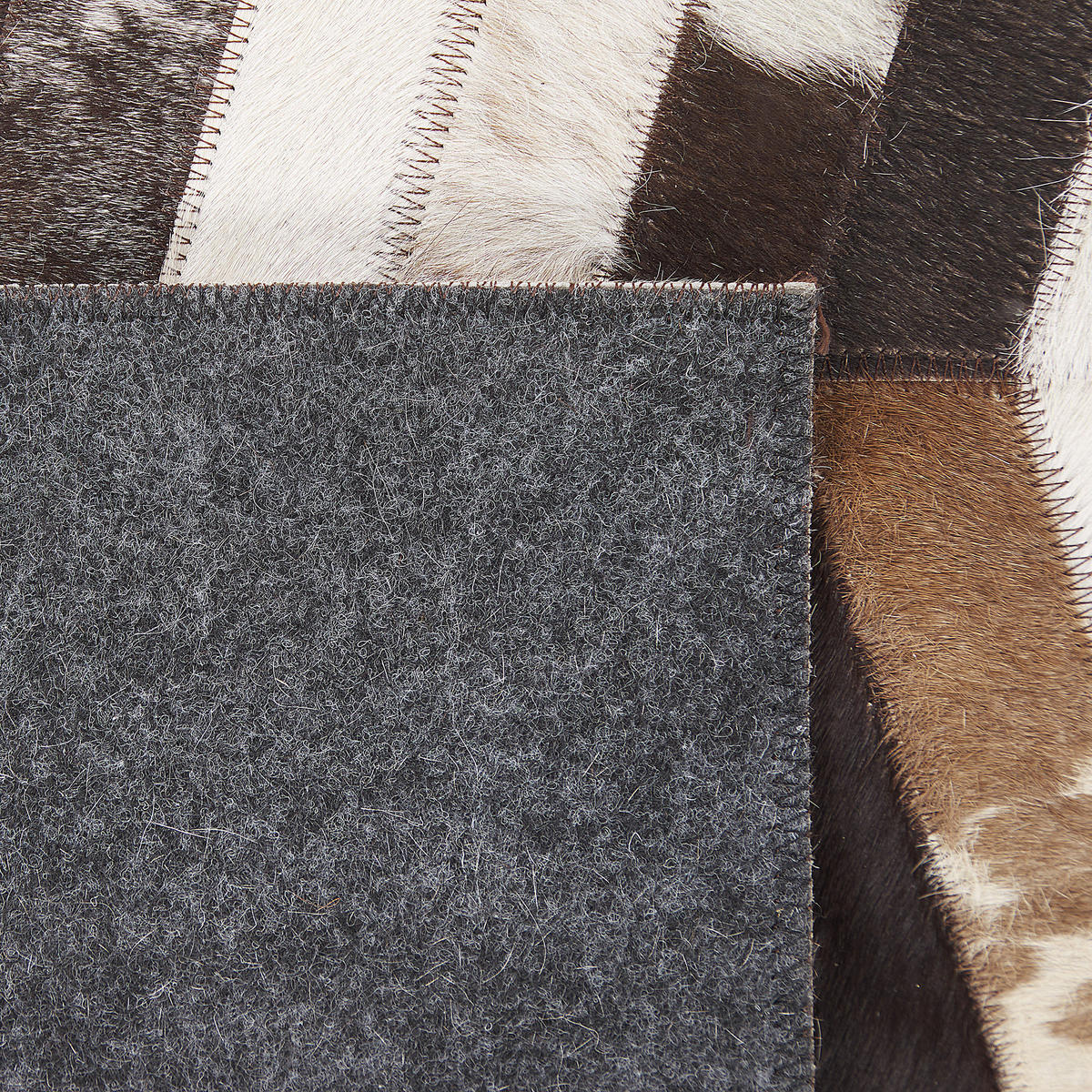 PATCHWORK-TEPPICH Akyele 230/160 cm - Multicolor, Fell (160/230cm) - Beliani