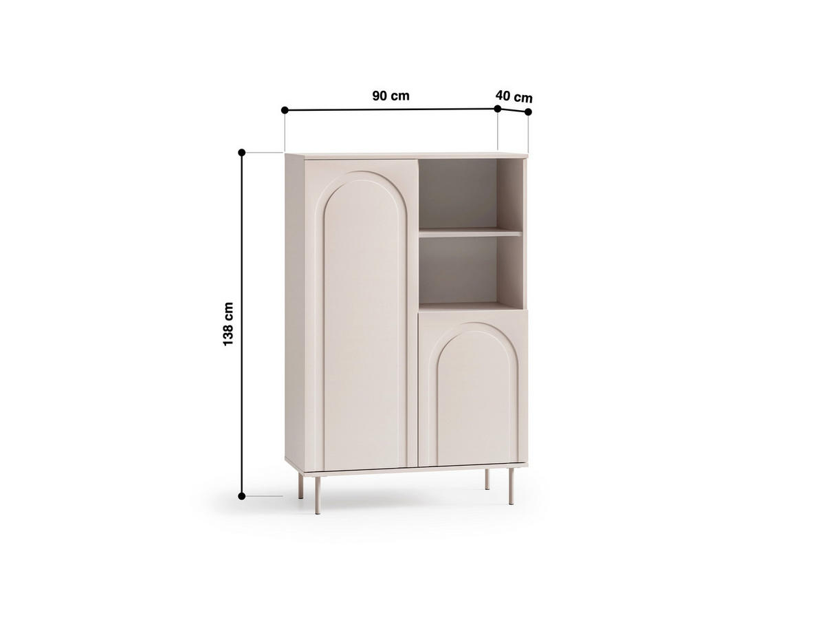 KOMMODE – 90 cm – Orvella – Kaschmir - Kaschmir, Holzwerkstoff (90/138/40cm) - hi-markt