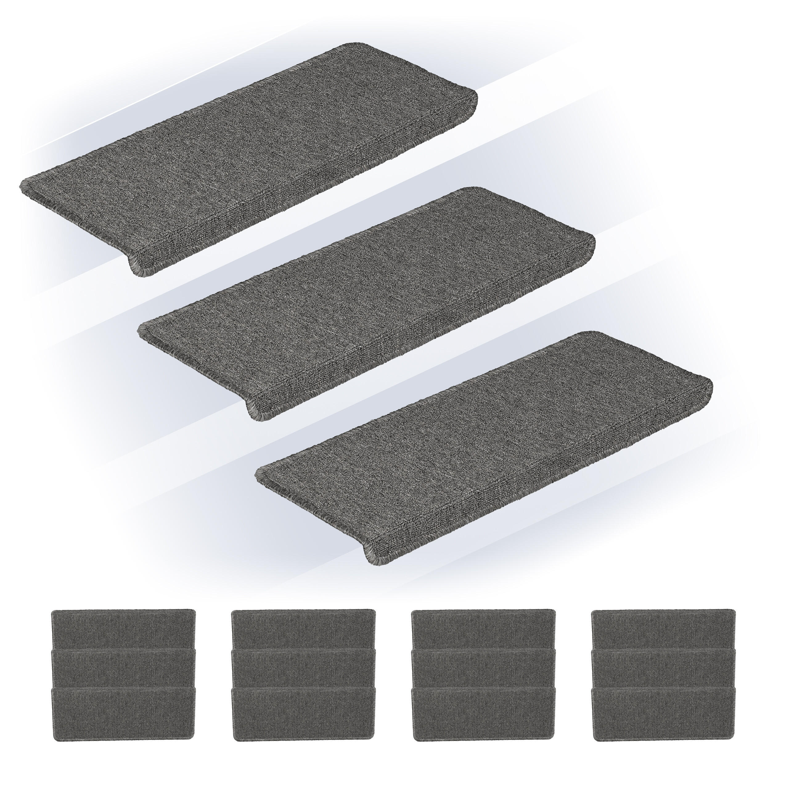 TRAPPMATTA Grå 15-pack självhäftande 4/65/24 cm