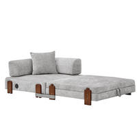 SCHLAFSOFA klappbar 2-in-1 Stoff Light Grey - Hellgrau, Textil (170.5/48/84cm) - Meubliv