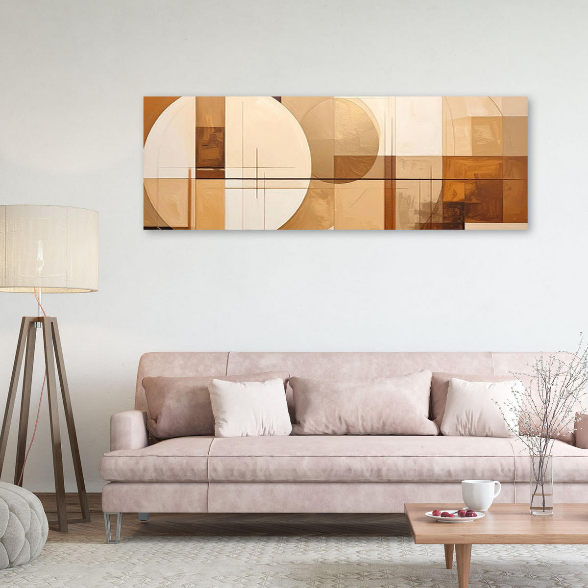 LEINWANDBILD 3D und geometrisch 150x50cm - Beige, Textil (150/50cm) - Feeby