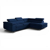 ECKSOFA Jade Mit Schlaffunktion - Dunkelblau, Holzwerkstoff/Textil (275/202cm) - Fun Möbel