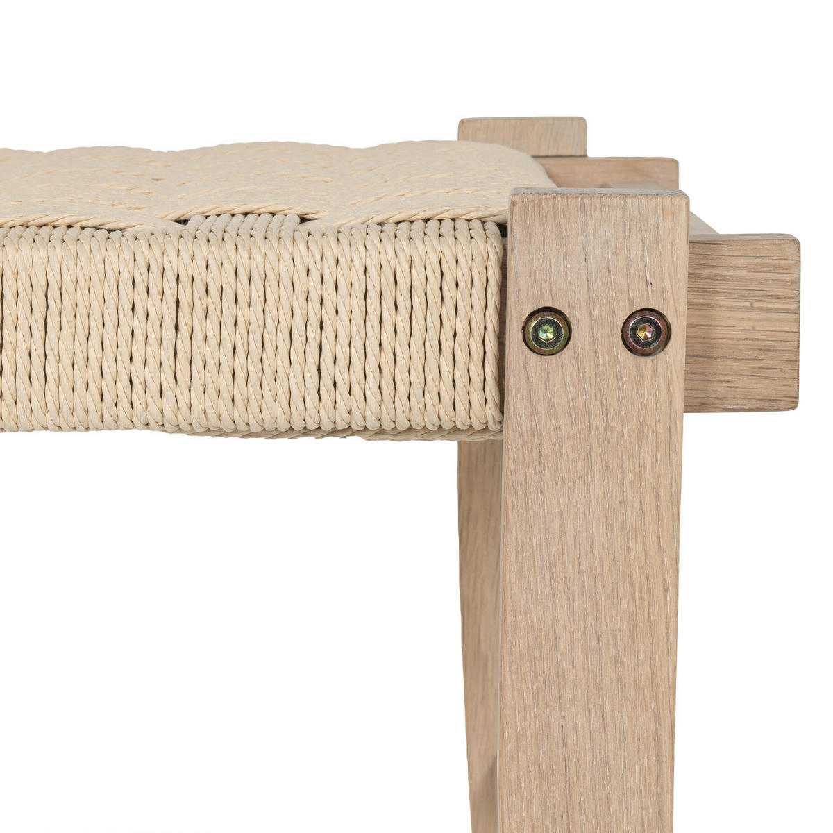 SITZBANK 110/38/47 cm Rattan / Eiche Eiche bianco - Eiche Bianco/Eichefarben, Holz/Papier (110/47/38cm) - Furnhouse