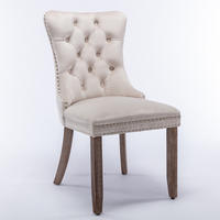 STUHL-SET DE-36286 2 Stück mit Ziernieten Beige - Beige, Holz (50/95/65cm) - ComfortXL