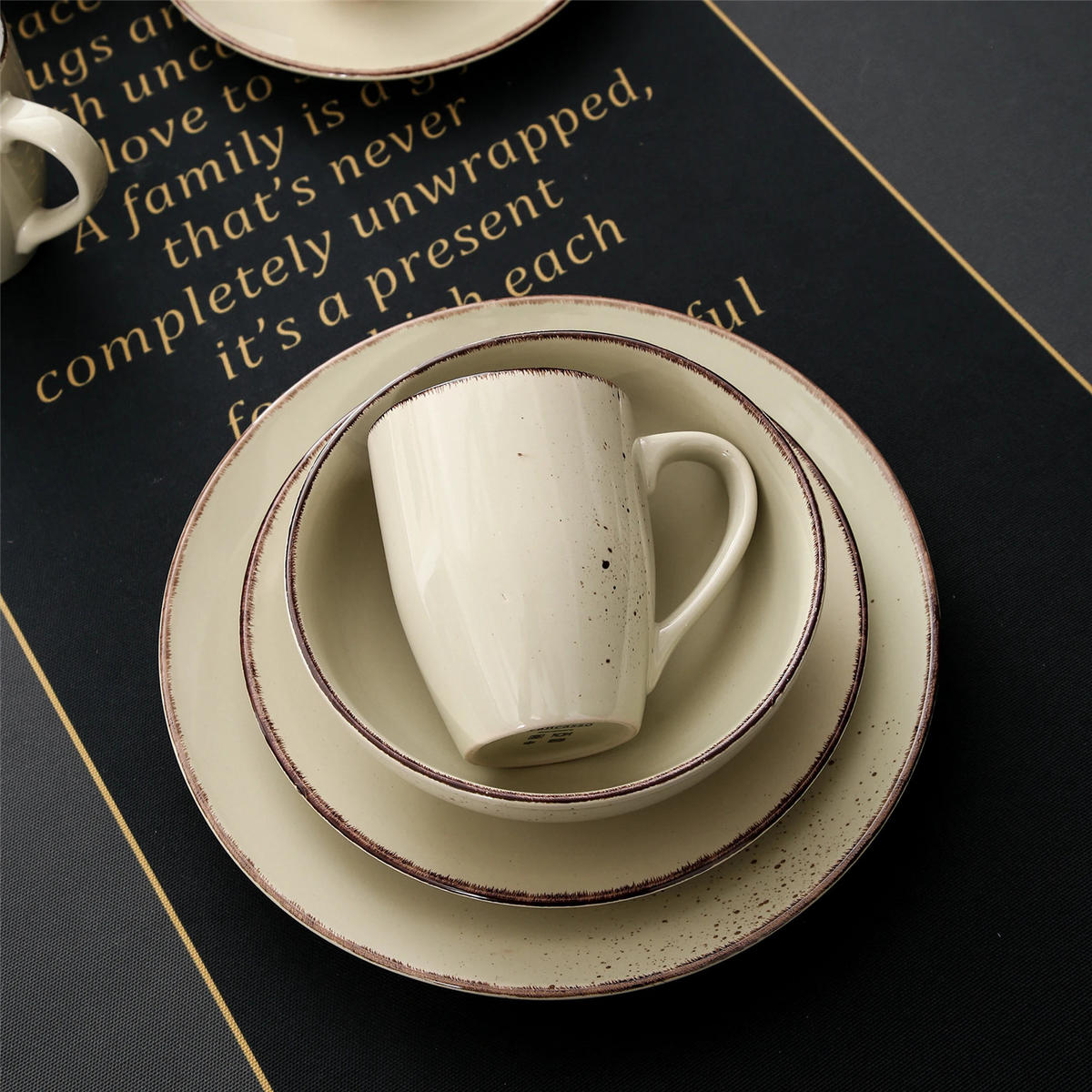 KOMBISERVICE 32-teilig aus Keramik, Beige, Geschirrset für 8 Personen - Beige, Keramik (27/3/27cm) - Kaket