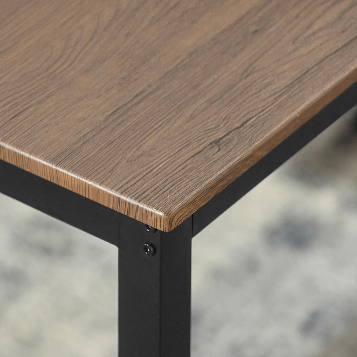ESSTISCH + 2 x SITZBÄNKE - Braun, Holzwerkstoff/Metall (110/74/58cm) - SoBuy