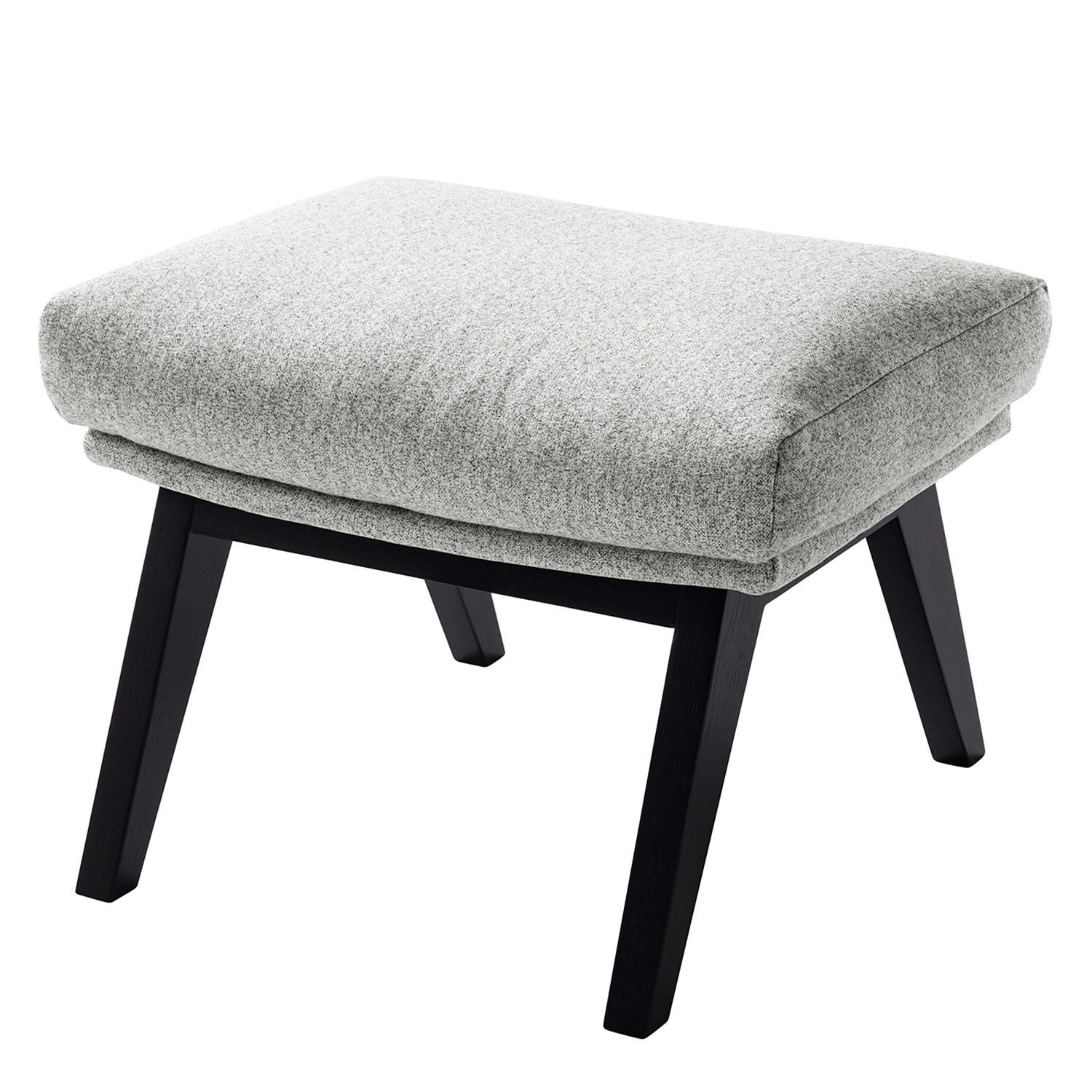 POLSTERHOCKER - Hellgrau/Schwarz, Eichenholz/Textil (54/41/41cm) - home24