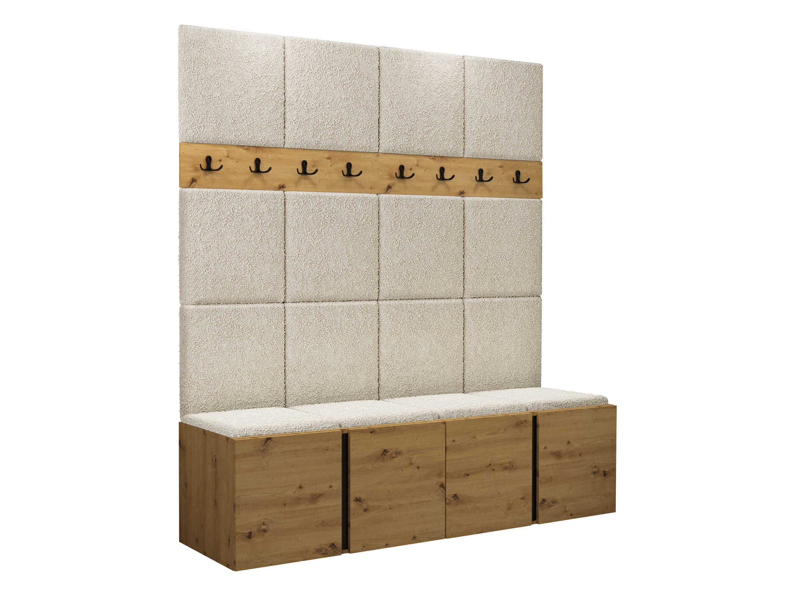 GARDEROBEN-SET Orion V - Creme/Eiche Artisan, Holzwerkstoff/Kunststoff (168/186/46cm) - MIRJAN24