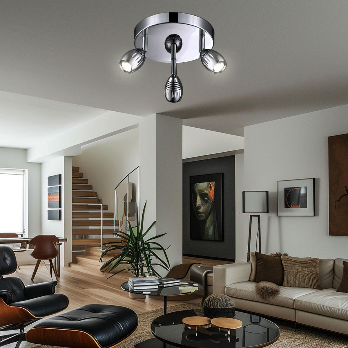 LED DECKENLEUCHTE Morelia Chrom Silber - Silberfarben, Metall (20/20/14cm) - Globo Lighting