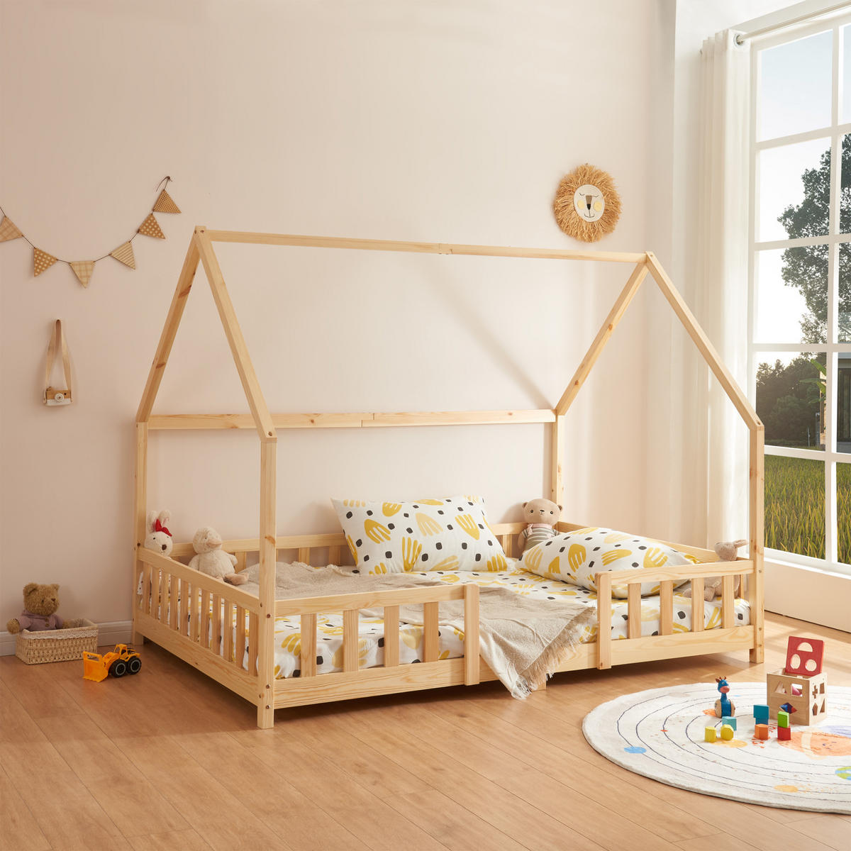 HAUSBETT Sisimiut - Naturfarben, Holz (120/200cm) - [en.casa]