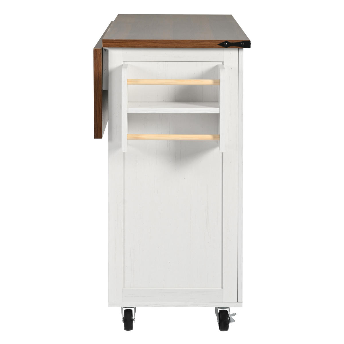 KÜCHENINSEL 140/45/92,5 cm beige mit klappbarer Arbeitsplatte - Weiß, Holzwerkstoff (140/92.5/73cm) - OKWISH