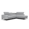 ECKSOFA MORELLO 5-Sitzer, silberfarben - Silberfarben/Schwarz, Holzwerkstoff/Textil (287/228cm) - Courtois Laville