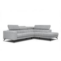 ECKSOFA MORELLO 5-Sitzer, silberfarben - Silberfarben/Schwarz, Holzwerkstoff/Textil (287/228cm) - Courtois Laville