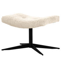 POLSTERHOCKER - Beige/Schwarz, Textil/Metall (67/47/50cm) - home24