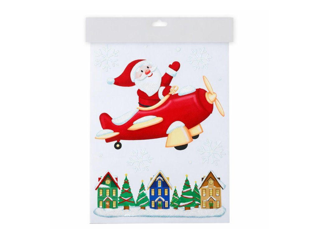 Laalu Weihnachts-Fensteraufkleber Rot 40x40x1 cm