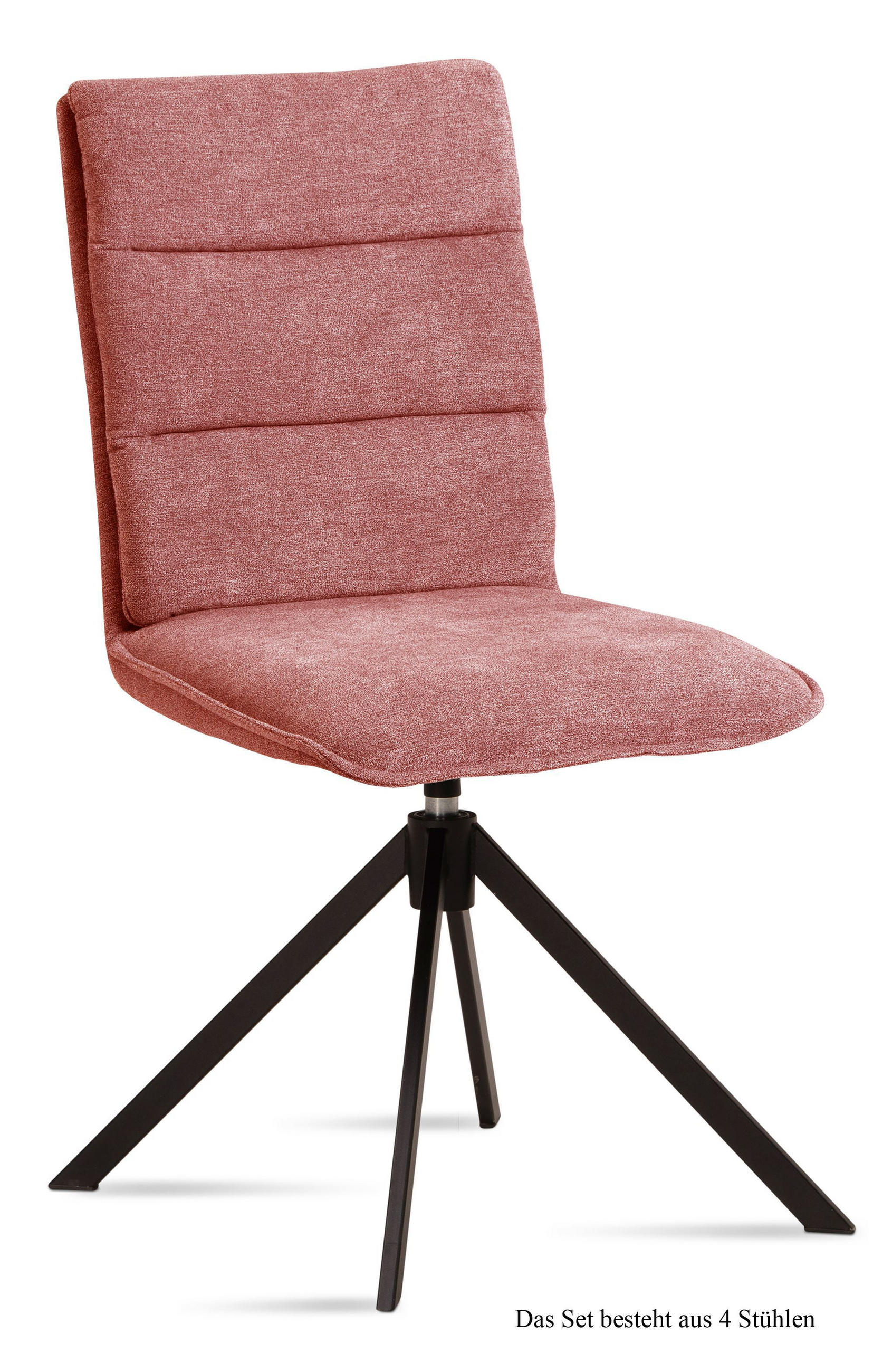 ESSZIMMERSTUHL drehbar (4er-Set) Dekava 47x92x60 Schwarz/Rosewood - Dunkelrosa/Schwarz, Kunststoff (60/92/47cm) - 58aufmkessel