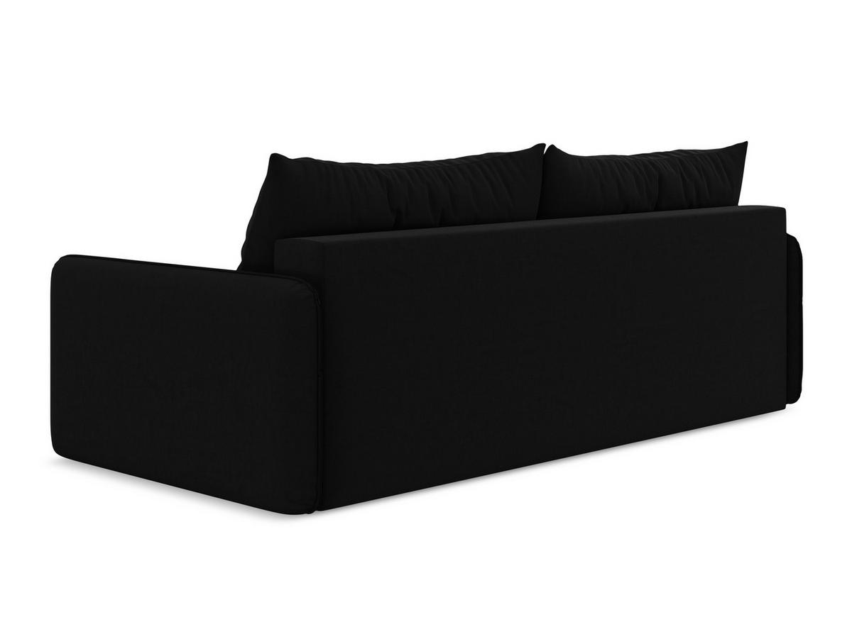 3-SITZER SOFA mit Schlaffunktion Samt Stoff Schwarz - Schwarz, Kunststoff/Textil (216/86/105cm) - Makamii