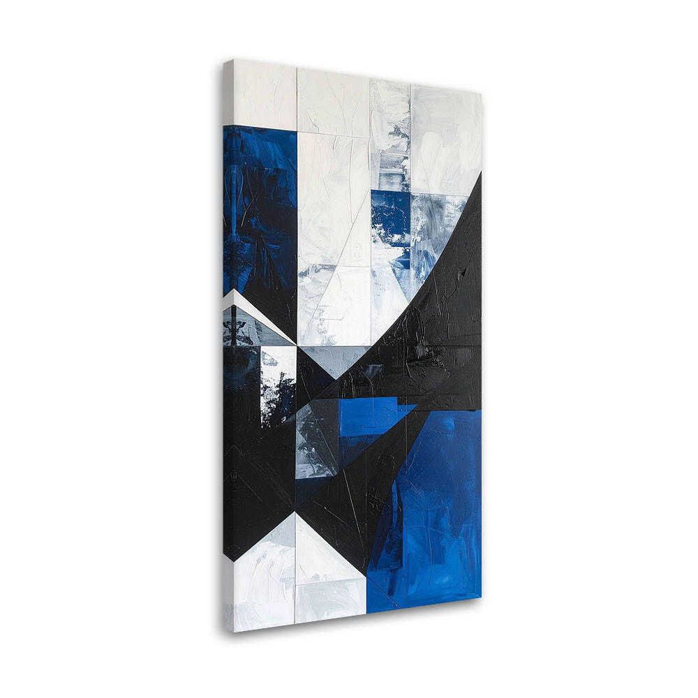 LEINWANDBILD 3D und geometrisch 50x100cm - Blau, Textil (50/100cm) - Feeby