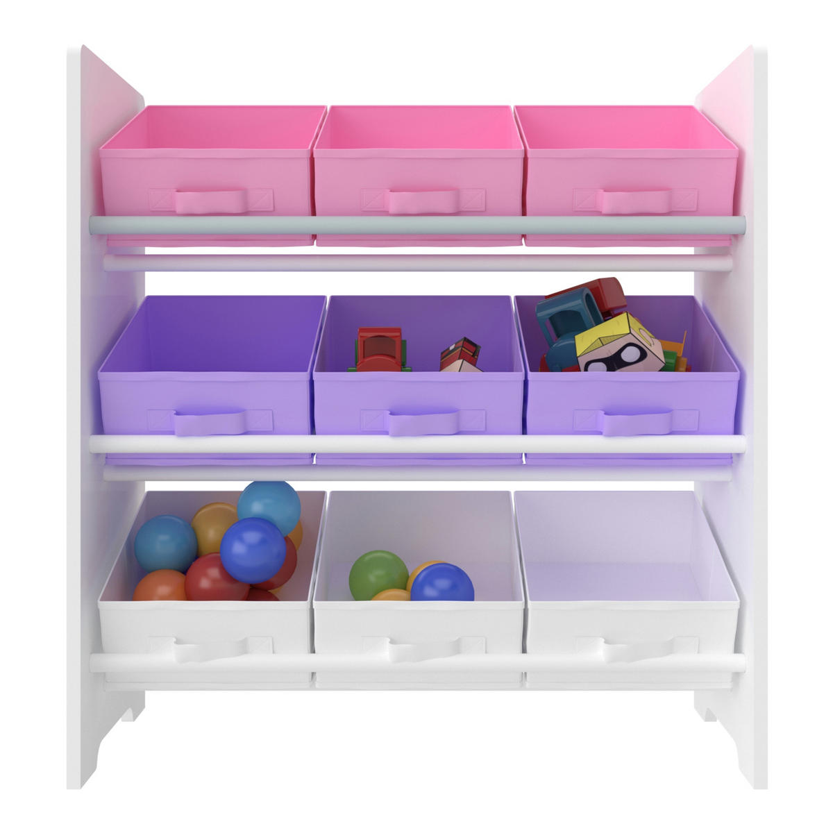KINDERREGAL Boiro - Lila/Weiß, Holzwerkstoff/Textil (62/59.5/29.5cm) - [en.casa]