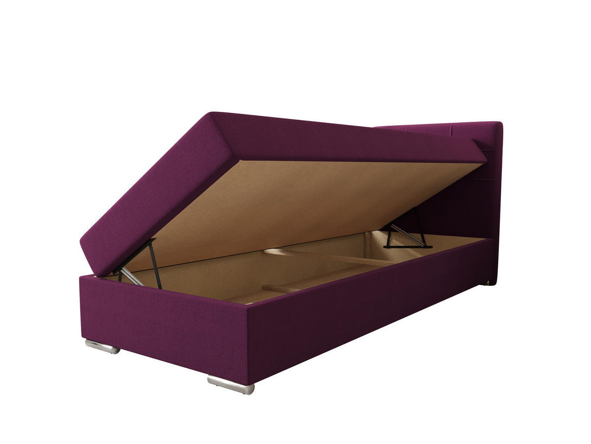 BOXBETT ZILANO 1 mit Matratze H3 und Topper 90x200 Cosmic 110 - Violett, Holz/Textil (90/200cm) - Bedante