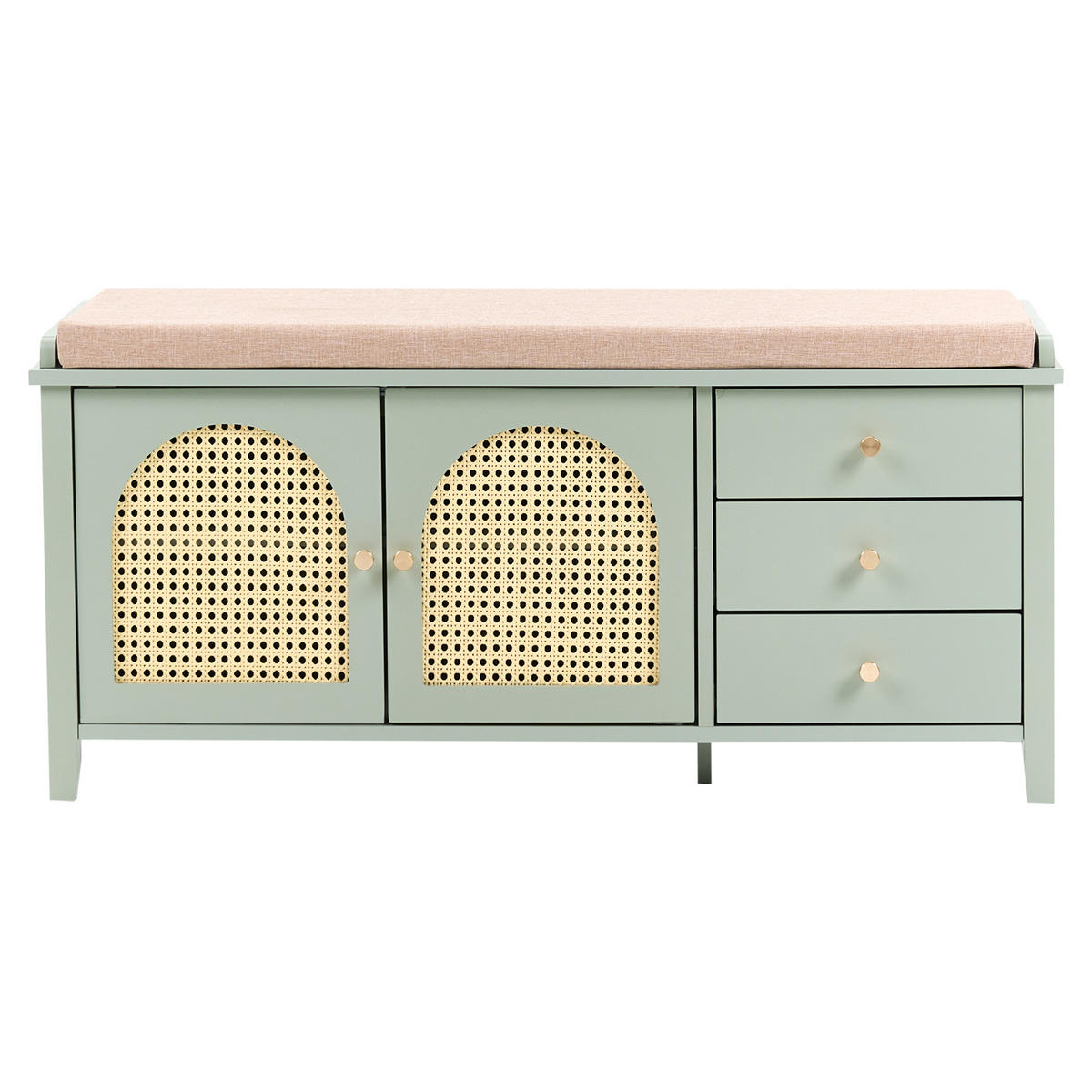 BANCĂ PENTRU PANTOFI cu spațiu de depozitare verde mentă Bendigo - verde mentă/verde, compozit lemnos (100/47/34cm) - Beliani