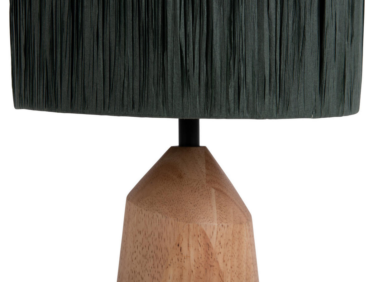 TISCHLAMPE Sheer Trapeze 25/25/35 cm - Grün, Naturmaterialien (25/25/35cm) - Leitmotiv