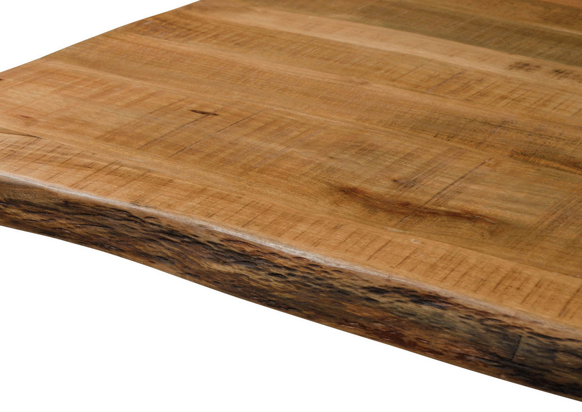 BAUMTISCH Mango 220x100x76 natur lackiert / Kreuzgestell anthrazit matt FREEFORM 5 - Braun, Holz (100/220/76cm) - Massivmoebel24