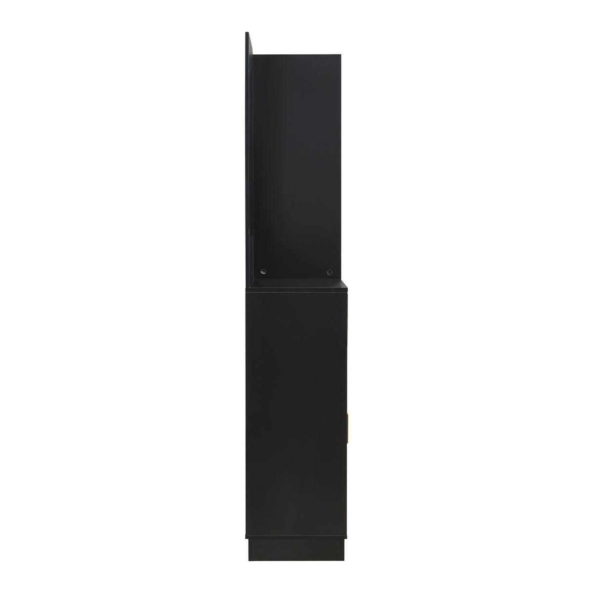 DIELENGARDEROBE 110/33/185,5 cm in Schwarz mit Spiegel und Schuhablage - Schwarz, Holzwerkstoff (110/185.5/33cm) - BEAOK