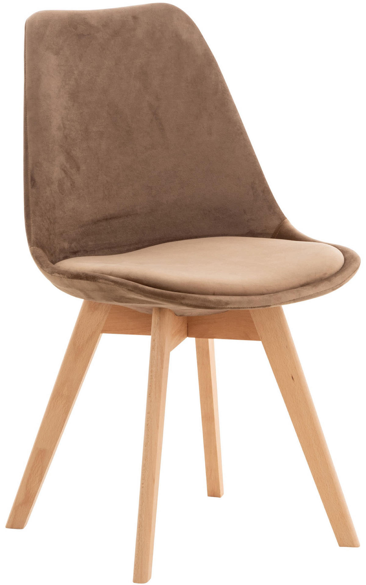 ESSZIMMERSTUHL Lines, Samt braun - Braun/Naturfarben, Holz/Textil (49/83/50cm) - TPFLiving