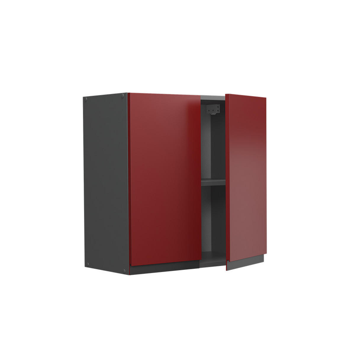 HÄNGESCHRANK R-Line Rot 60 cm J-Shape - Anthrazit/Rot, Holzwerkstoff (60/60/31cm) - Vicco