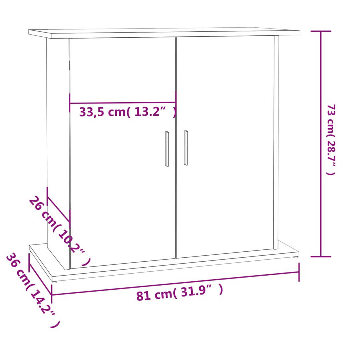 AQUARIUMSTÄNDER Weiss 81/36/73 Cm Holzwerkstoff - Weiß, Holzwerkstoff (36/73/81cm) - vidaXL