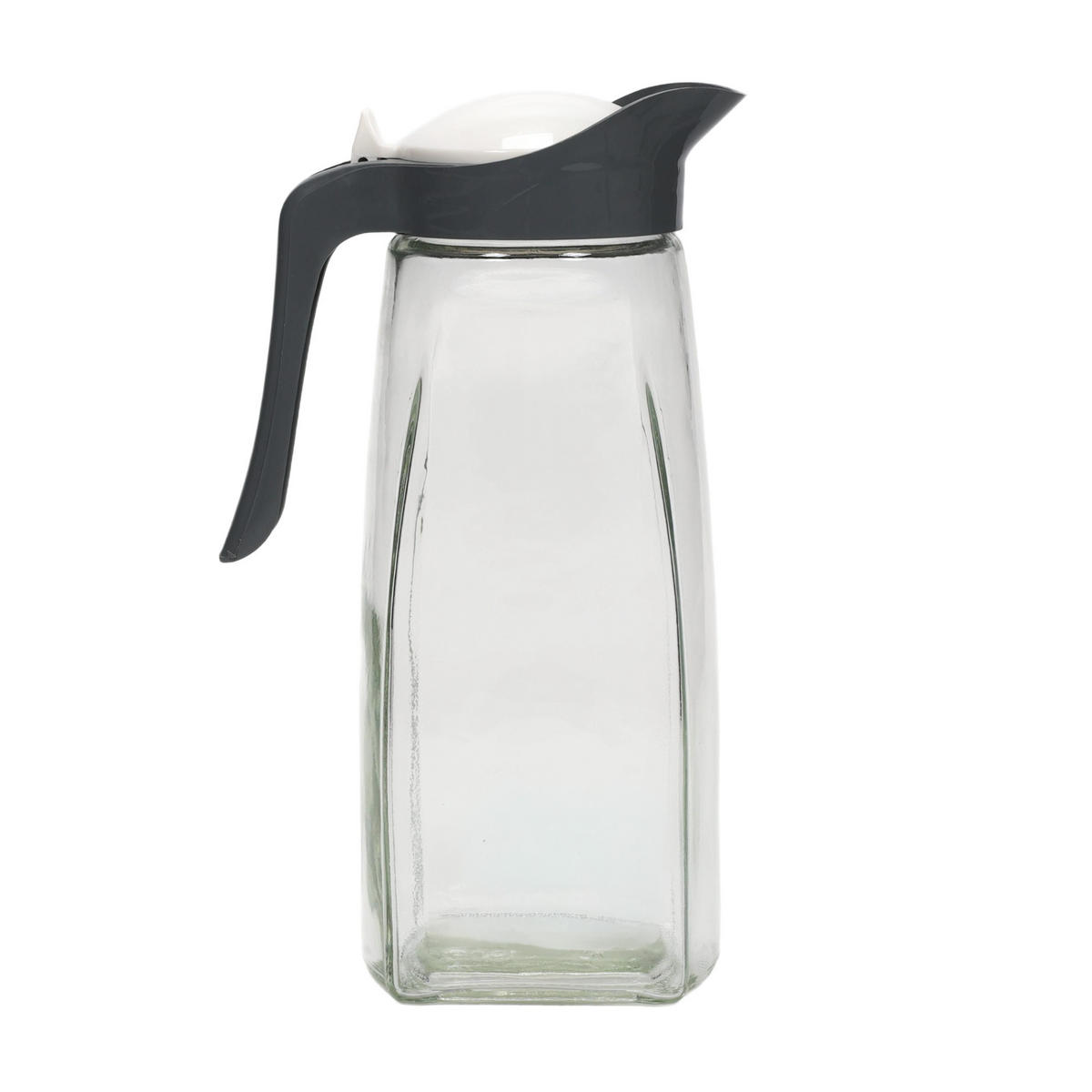 GLASKRUG mit Deckel Grau 1,5 l 15/9/26 cm - Grau, Glas (1.5L) - Excellent Houseware