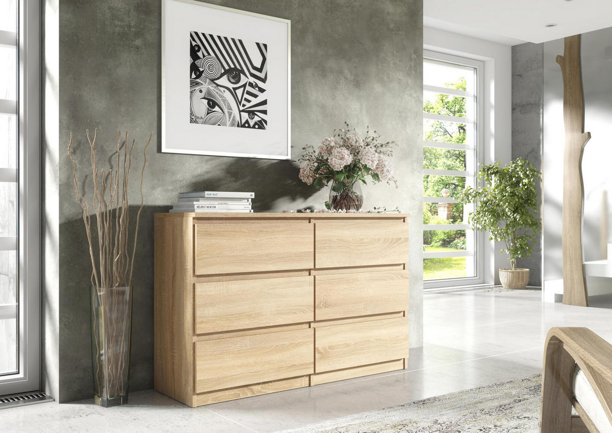 KOMMODE 140 Sonoma oak 138,5x39x78,5 cm - Sonoma Eiche, Holzwerkstoff (138.5/78.5/39cm) - Mobelsta