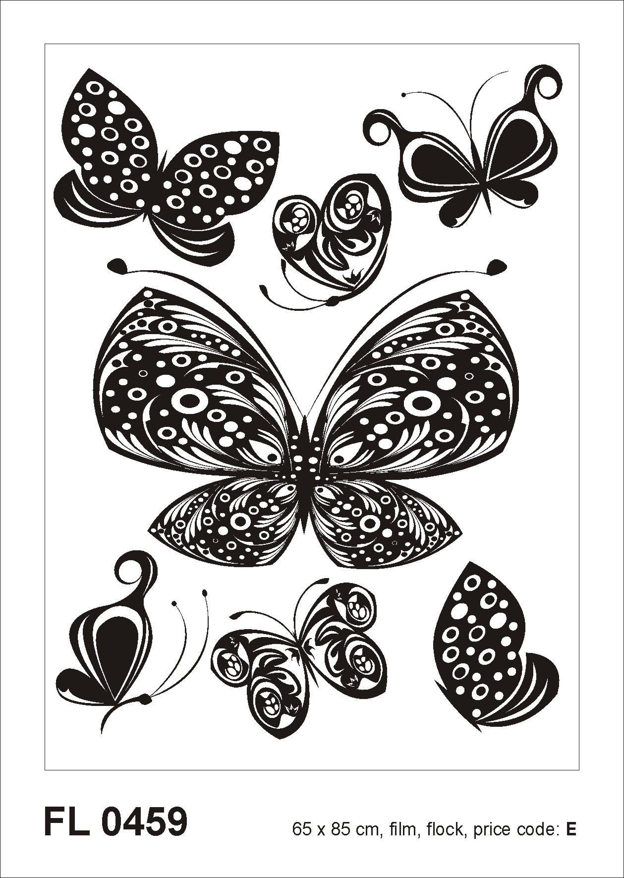 WANDTATTOO Schmetterlinge 85 x 65 cm - Schwarz, Papier (85/65/65cm) - Sanders & Sanders