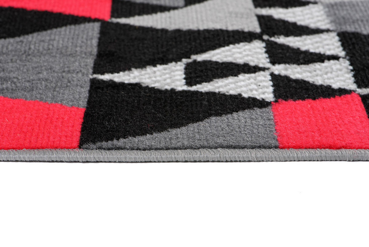 LÄUFER MAYA Grau Rot 70/1200 cm - Rot, Textil (70/1200cm) - Tapiso
